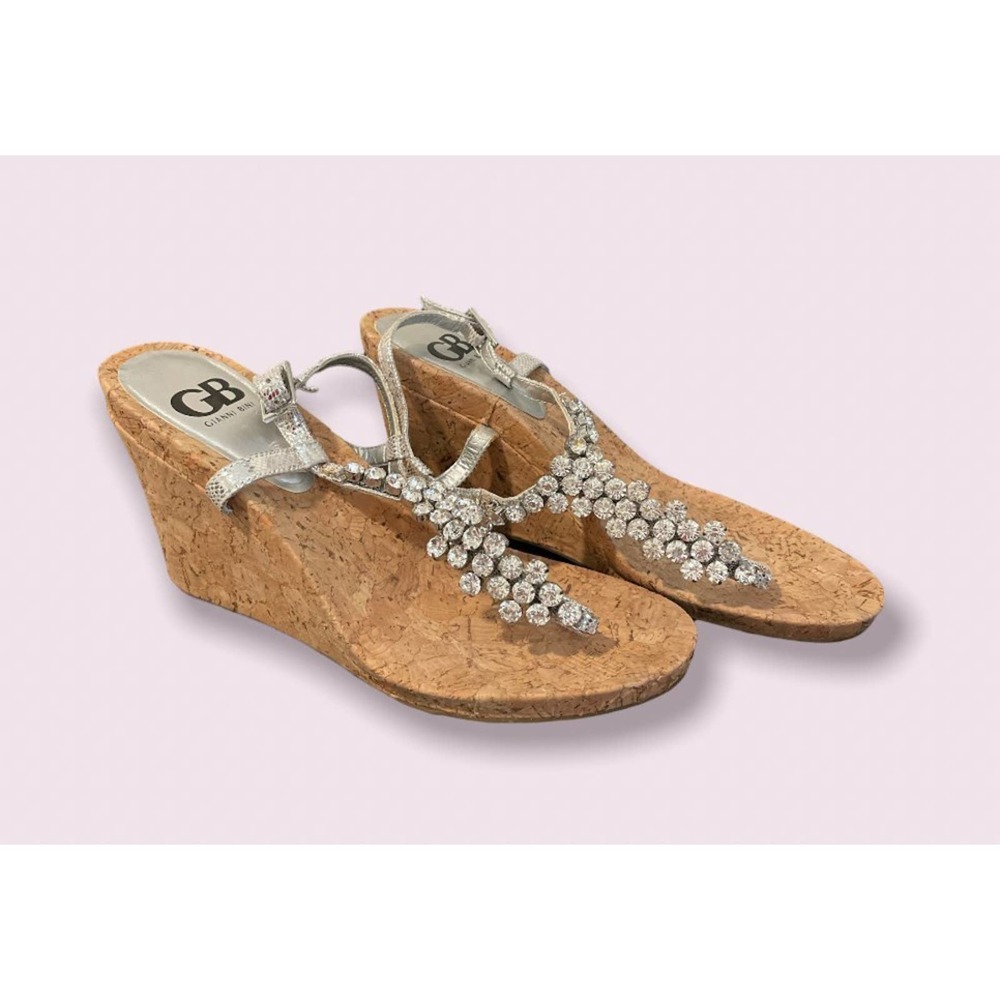 Gianni Bini Cork Wedge Rhinestone shoes- SZ 8